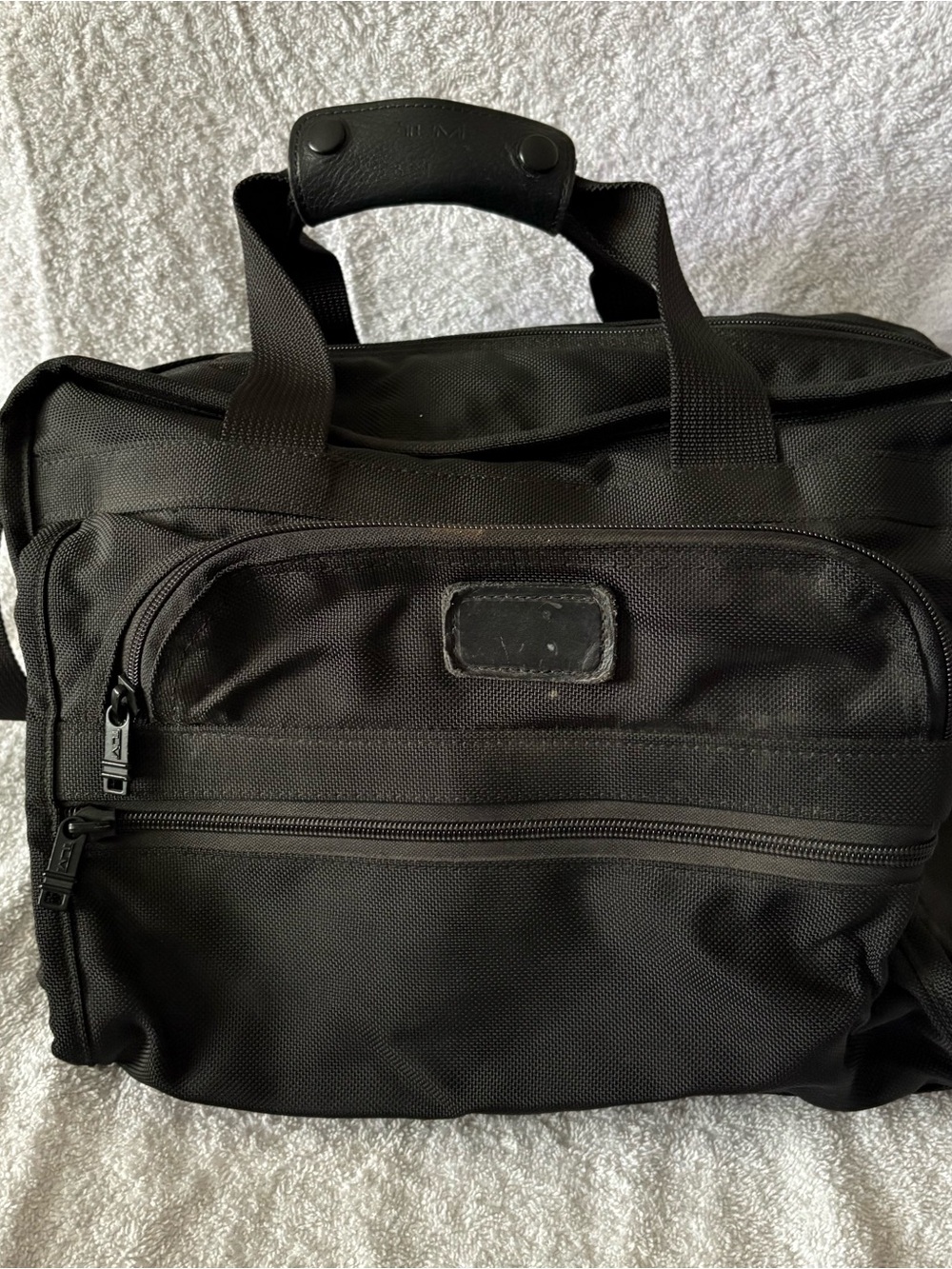 Tumi Black Nylon Men's Travel Briefcase with Front Zip Pocket